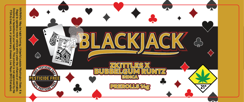 Black Jack Prerolls Label 14G