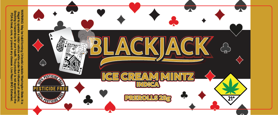 Black Jack Prerolls Label 28G
