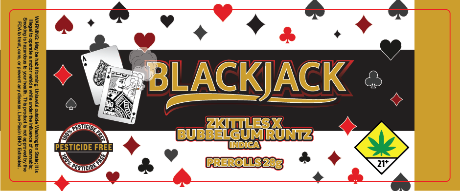 Black Jack Prerolls Label 28G