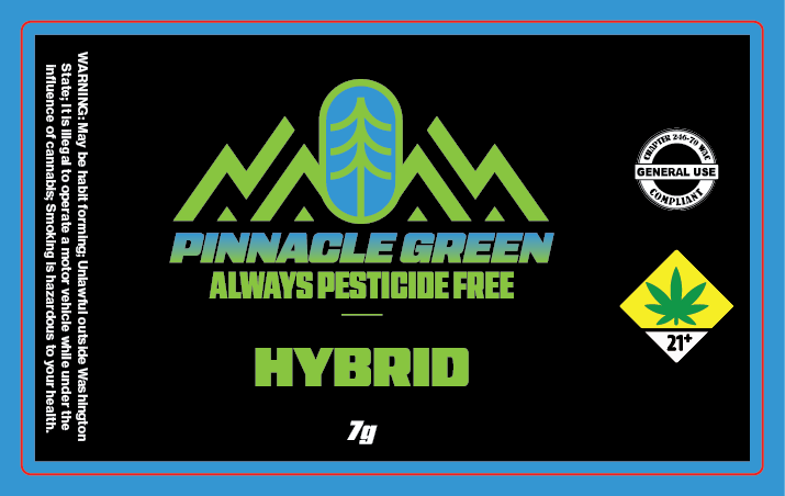 Pinnacle Green Jar Label 7g