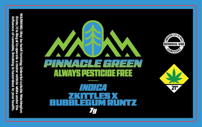 Pinnacle Green Jar Label 7g