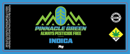 Pinnacle Green Jar Label 14g