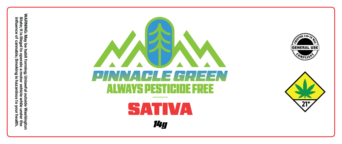 Pinnacle Green Jar Label 14g