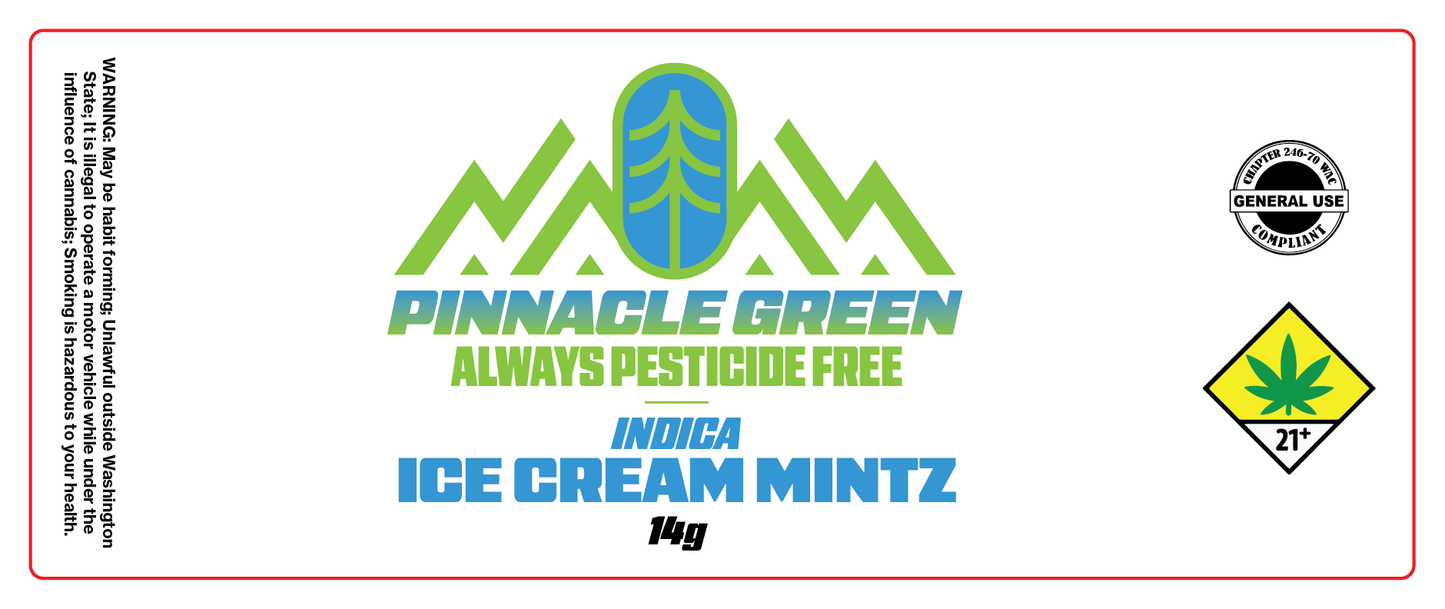 Pinnacle Green Jar Label 14g