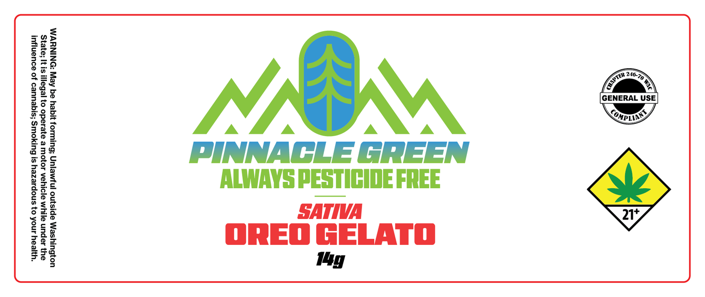 Pinnacle Green Jar Label 14g