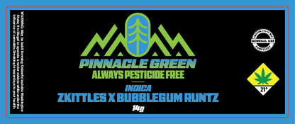 Pinnacle Green Jar Label 14g