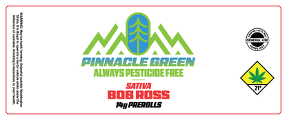 Pinnacle Green Prerolls Label 14g