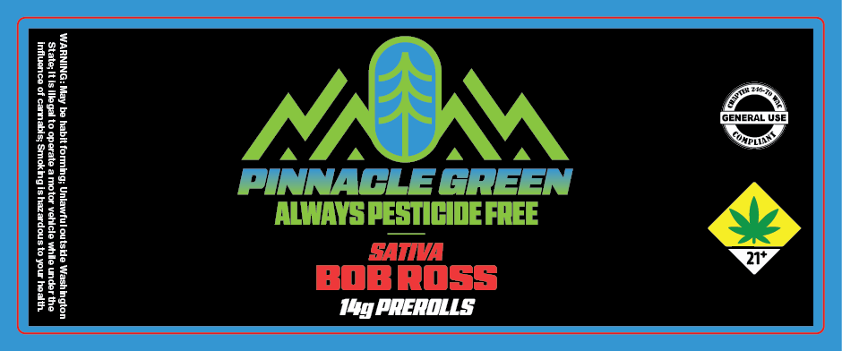Pinnacle Green Prerolls Label 14g