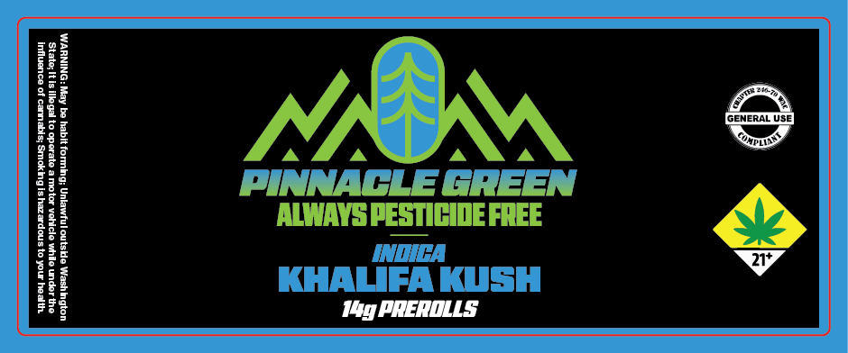Pinnacle Green Prerolls Label 14g