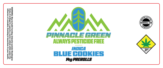 Pinnacle Green Prerolls Label 14g