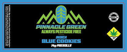 Pinnacle Green Prerolls Label 14g