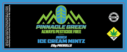 Pinnacle Green Prerolls Label 28g