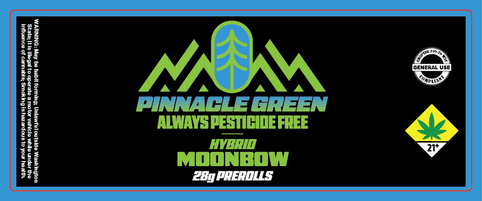 Pinnacle Green Prerolls Label 28g