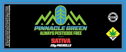 Pinnacle Green Prerolls Label 28g