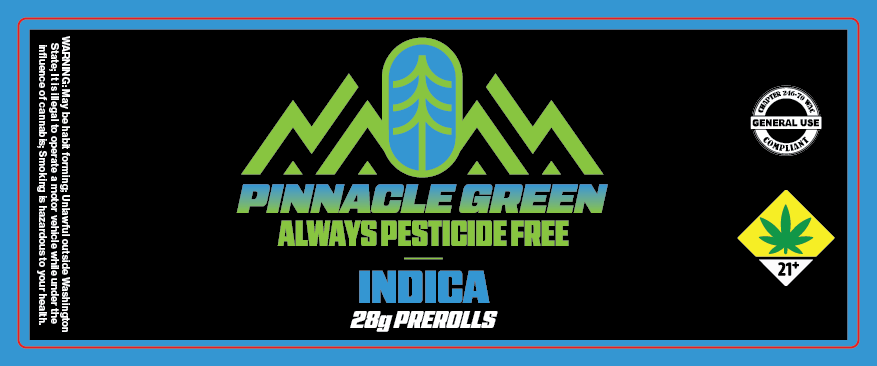 Pinnacle Green Prerolls Label 28g