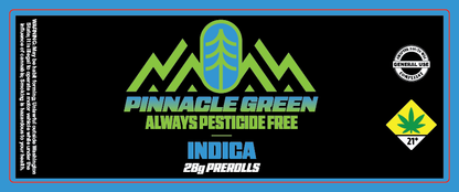 Pinnacle Green Prerolls Label 28g
