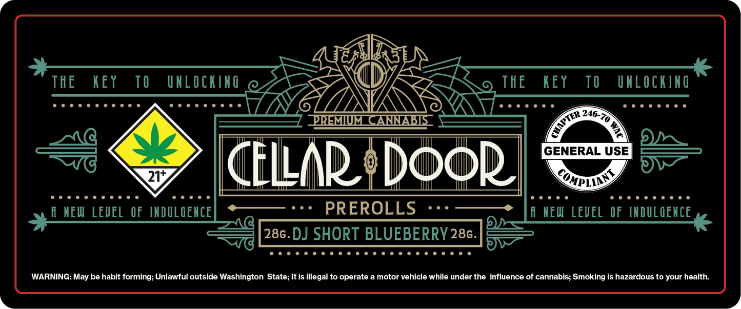 Cellar Door 28g Preroll Labels