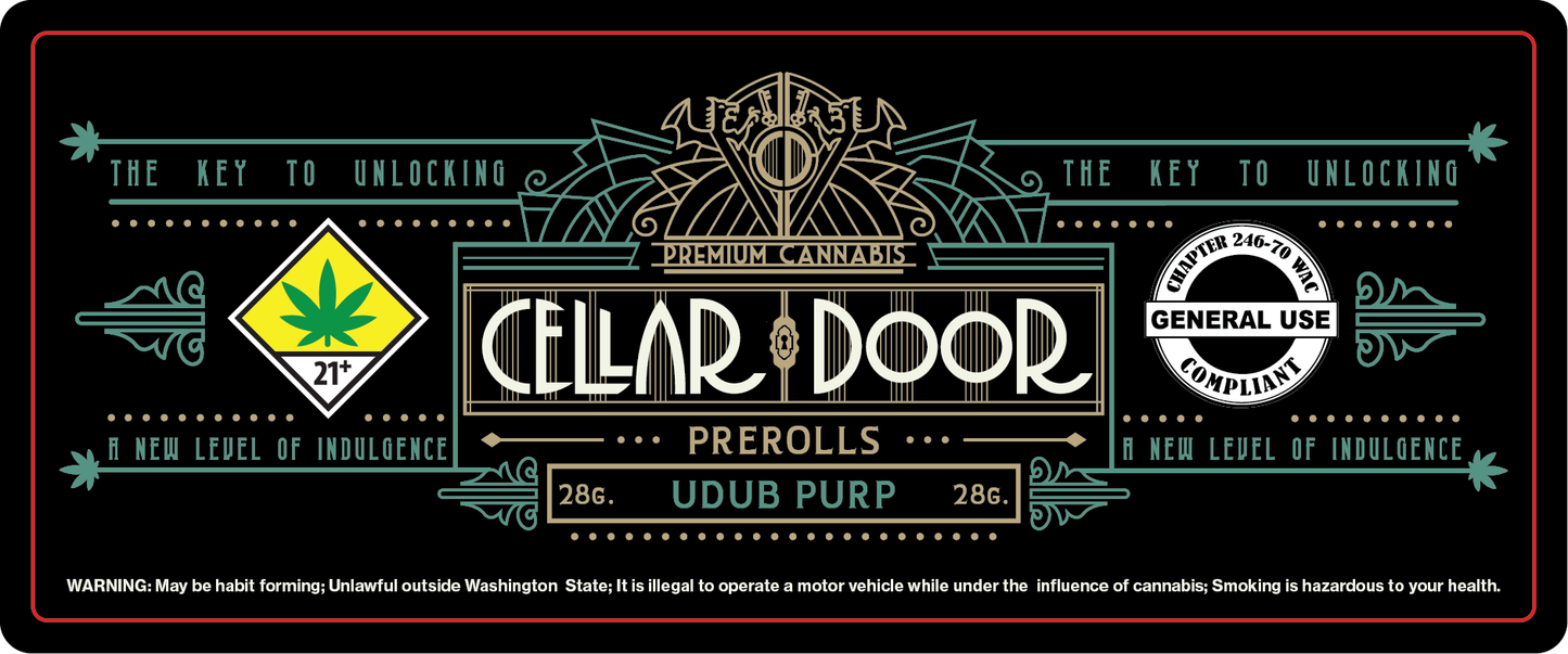 Cellar Door 28g Preroll Labels
