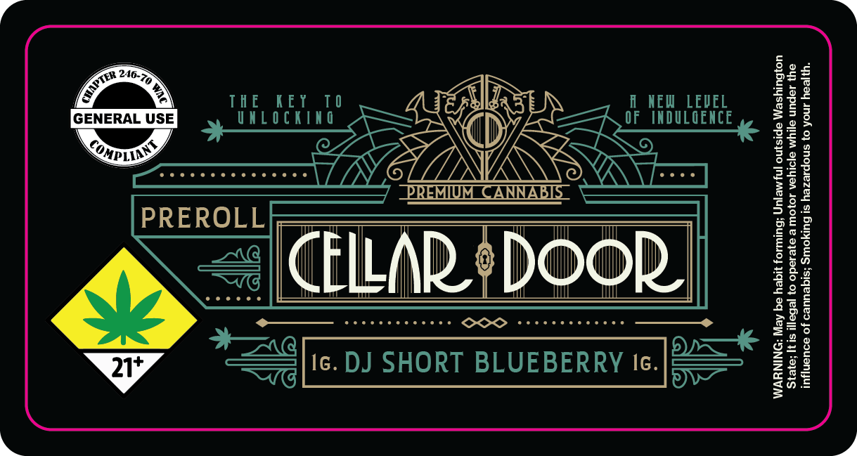 Cellar Door 1g Preroll Labels