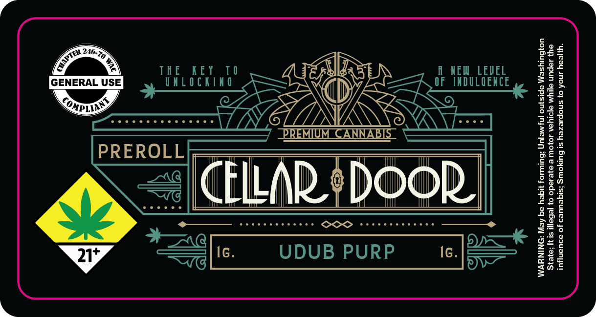 Cellar Door 1g Preroll Labels