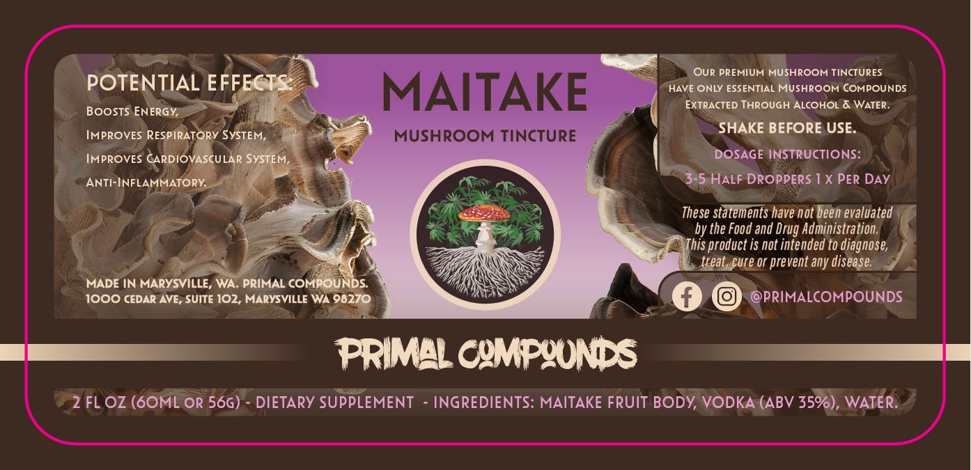 Primal Compounds 2oz Tincture Labels