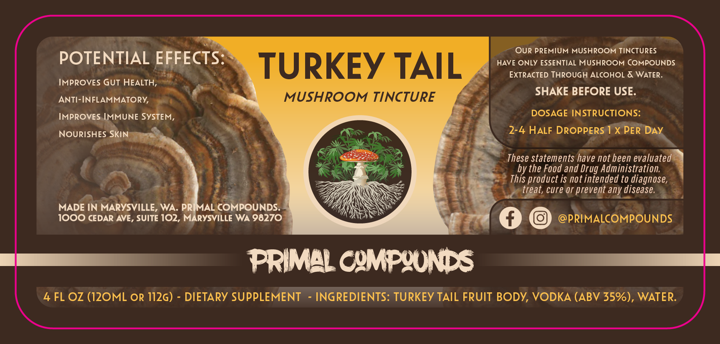 Primal Compounds 4oz Tincture Labels