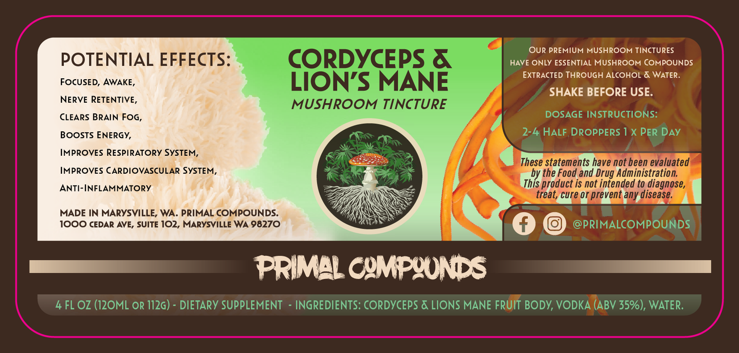Primal Compounds 4oz Tincture Labels