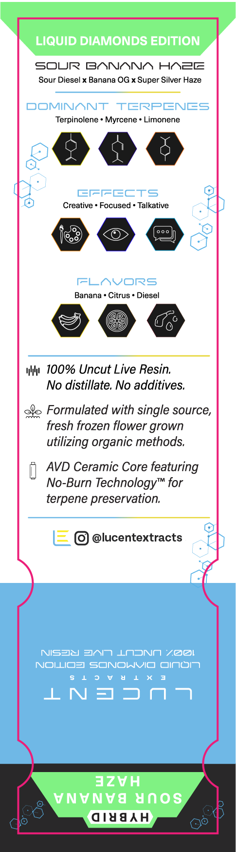 Lucent Live Resin Liquid Diamonds Vape Label