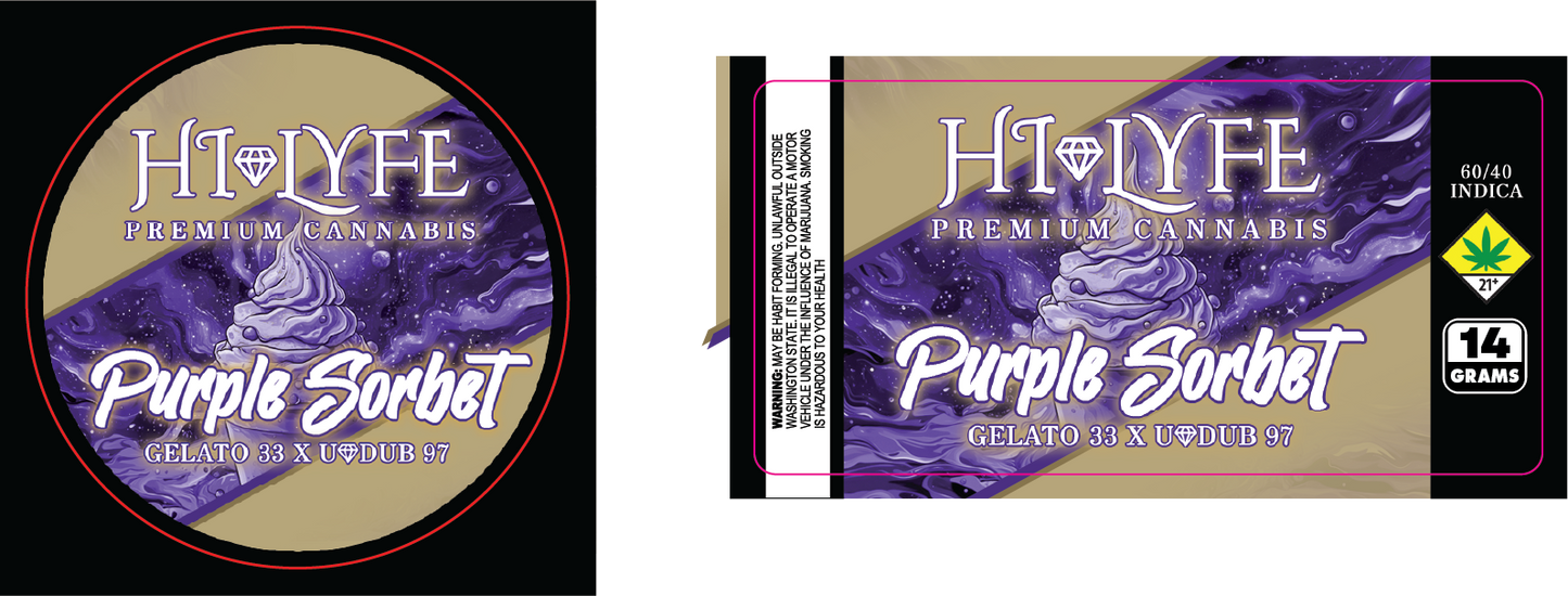 Hi-Lyfe 14g Jar & Lid Labels