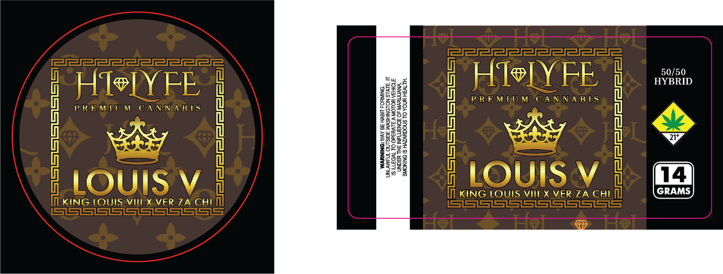 Hi-Lyfe 14g Jar & Lid Labels
