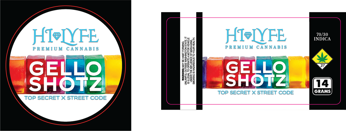 Hi-Lyfe 14g Jar & Lid Labels