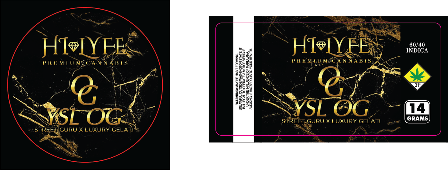 Hi-Lyfe 14g Jar & Lid Labels