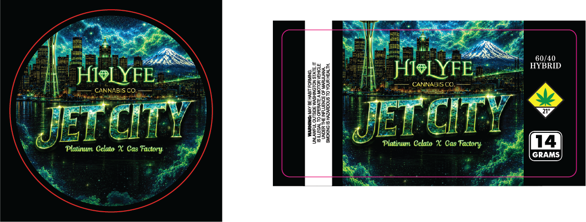 Hi-Lyfe 14g Jar & Lid Labels