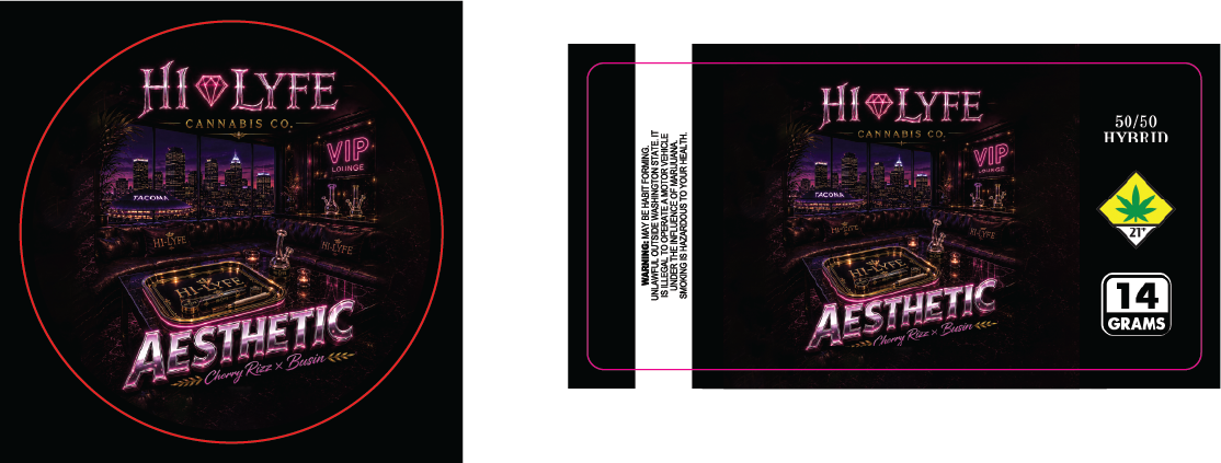 Hi-Lyfe 14g Jar & Lid Labels