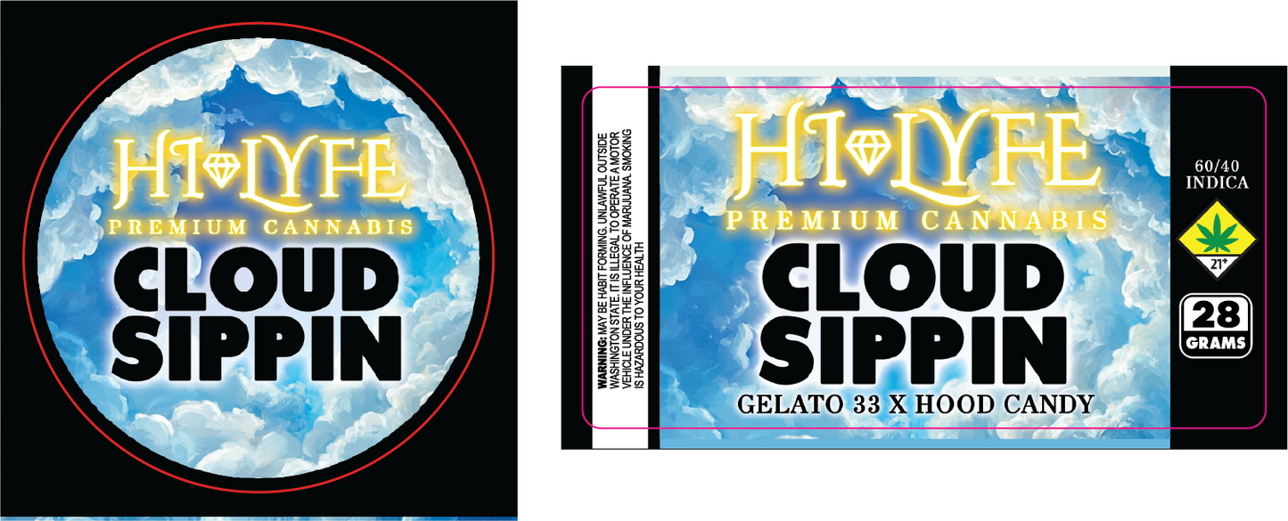 Hi-Lyfe 28g Jar & Lid Labels