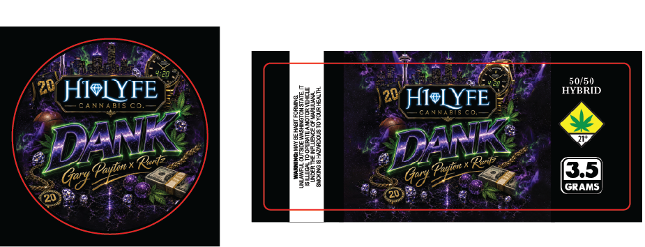 Hi-Lyfe 3.5g Jar & Lid Labels
