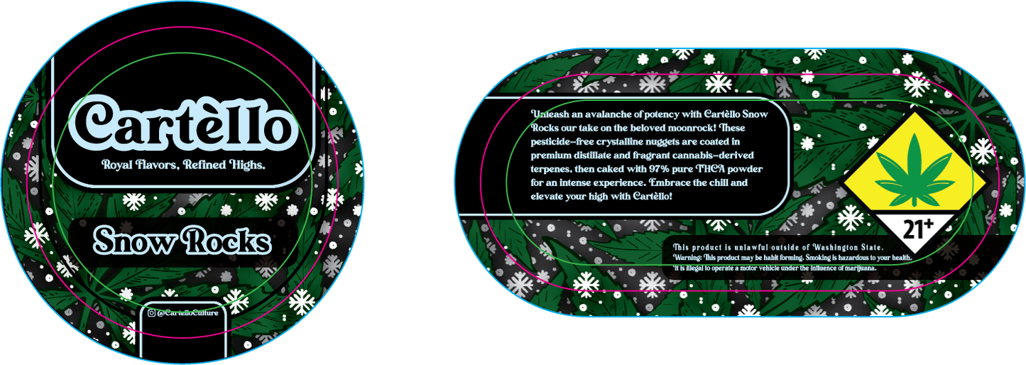 Cartello Snow Rocks Jar and Lid Label 1G