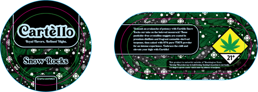 Cartello Snow Rocks Jar and Lid Label 1G