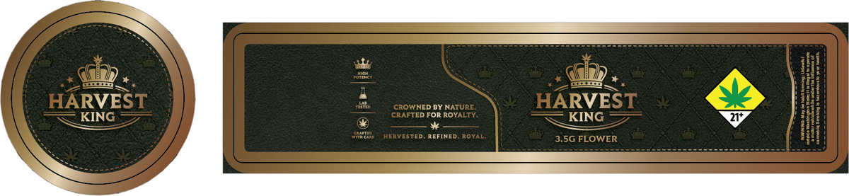 Harvest King 3.5g Flower Labels