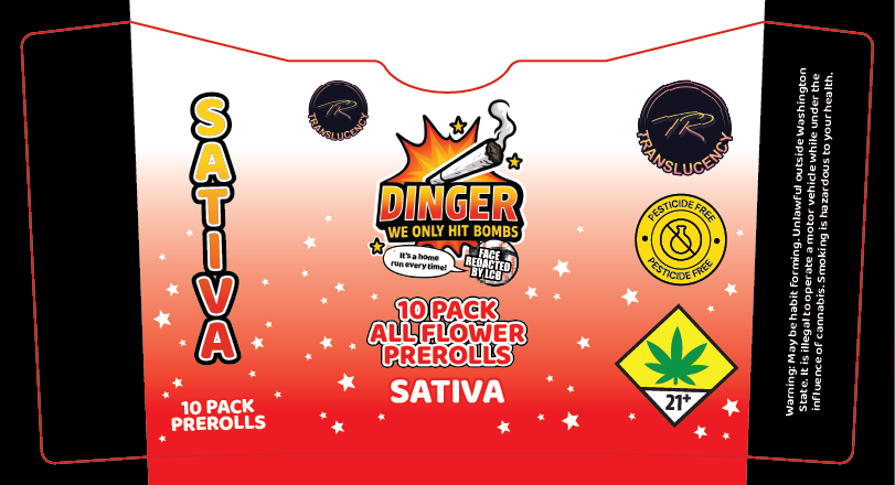 Dingers 10 Pack All Flower Preroll Label