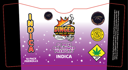 Dingers 10 Pack All Flower Preroll Label