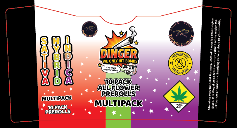 Dingers 10 Pack All Flower Preroll Label