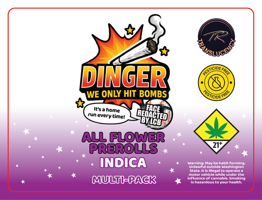 Dingers Preroll Jar Label