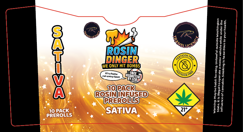 Dingers 10 Pack Rosin Infused Preroll Labels