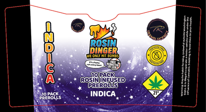 Dingers 10 Pack Rosin Infused Preroll Labels