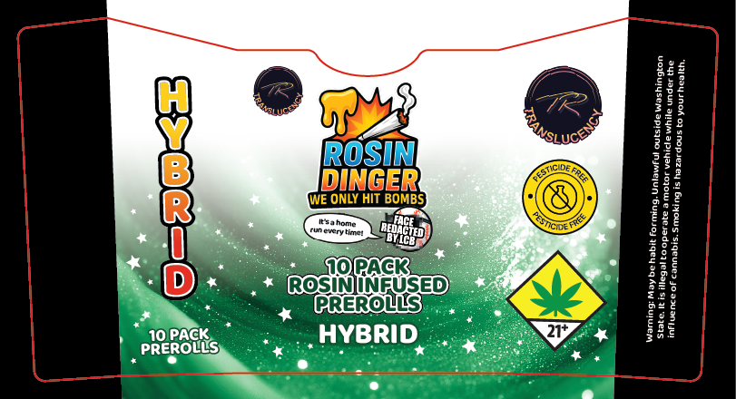 Dingers 10 Pack Rosin Infused Preroll Labels