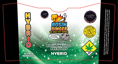 Dingers 10 Pack Rosin Infused Preroll Labels
