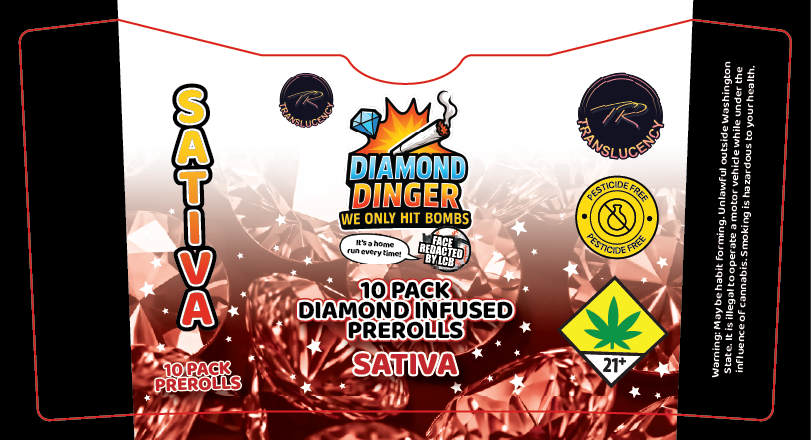 Dingers 10 Pack Diamond Infused Preroll Labels