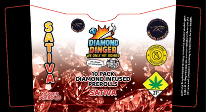 Dingers 10 Pack Diamond Infused Preroll Labels