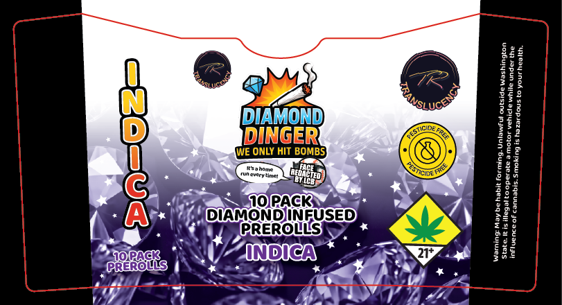 Dingers 10 Pack Diamond Infused Preroll Labels